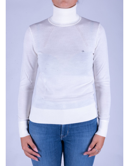 arroz Abolido Acompañar Jersey de cuello alto de mujer Calvin Klein Taglia XS Color Blanco