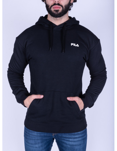 Felpa nera uomo Men Dacian Graphic Hood Fila