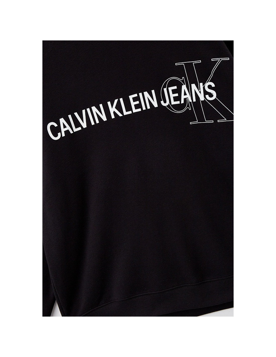 Sudadera negra de hombre Plus Instit Logo Calvin Klein Taglia 3XL Color  Black