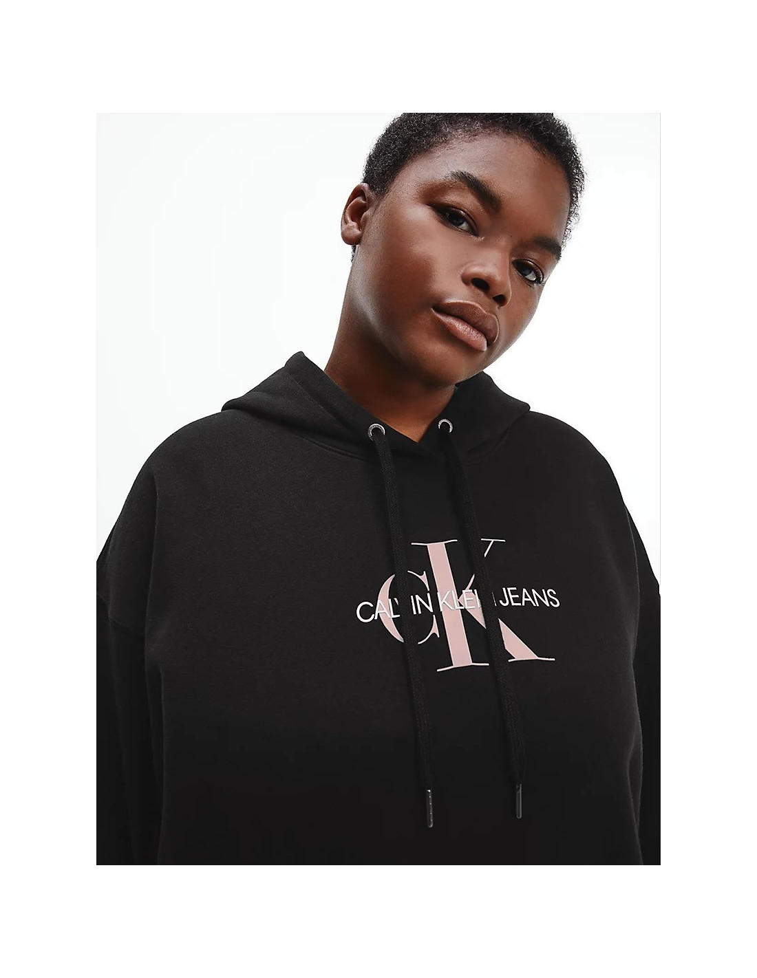 Plus Mid Scale Monog Calvin Klein women's black sweatshirt