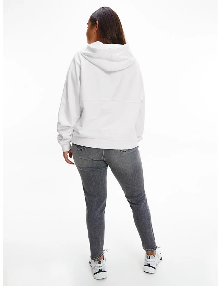 Sudadera blanca de mujer Monogram Calvin Klein Plus Taglia 3XL Color Blanco