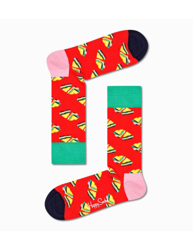 Chaussettes rouges homme Love Sandiwich Happy Sock's