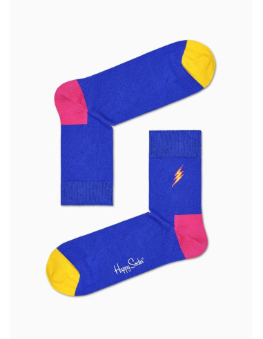 Unisex Embroidery Flash 1/2 Crew Happy Sock