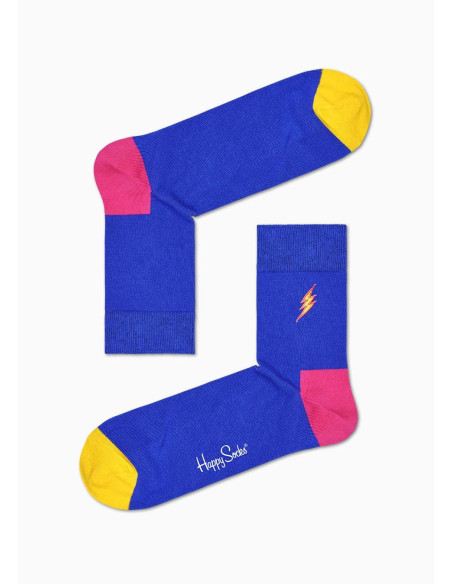 Unisex Embroidery Flash 1/2 Crew Happy Sock