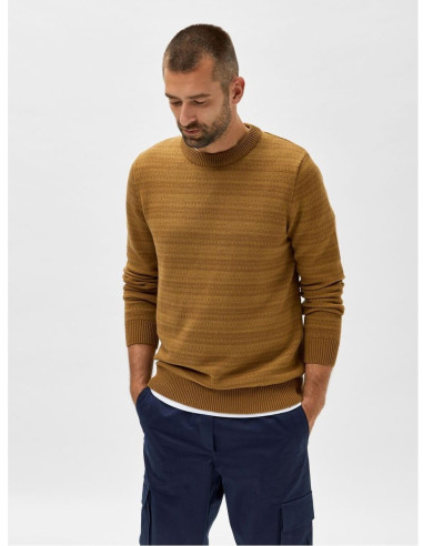 Men's Selected Slhalfie knit Crew