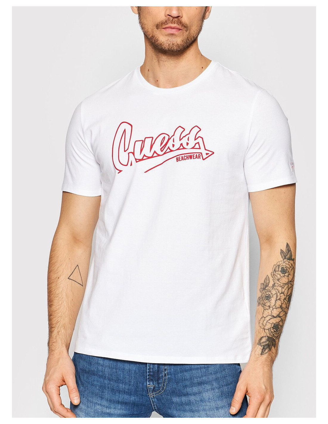 Camiseta guess hombre blanca hot sale