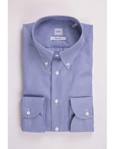 Camicia bianca a righe blu uomo Carrel