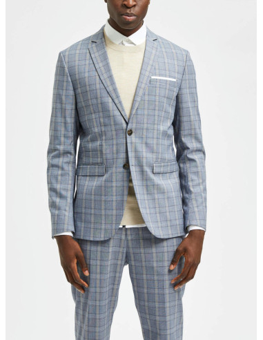 SELECTED BLAZER UOMO,SLHSLIM-TIMELOGAN BLU SND CHK