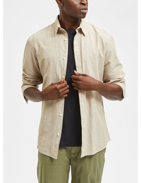 Camicia Uomo Linen Shirt Selected