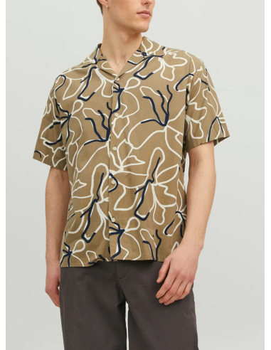 JACK & JONES UOMO JPRBLATROPIC RESORT SHIRT S/S RE