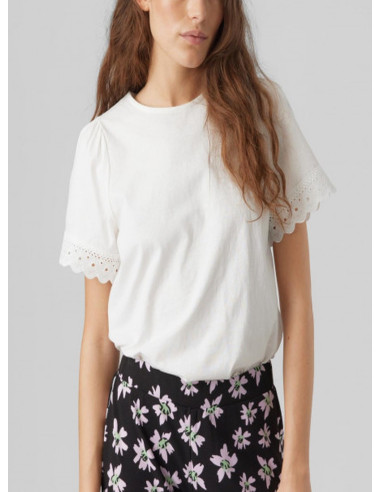 VERO MODA DONNA VMPANNA GLENN SS LACE TOP